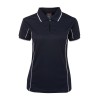 Navy White Ladies Piping Polo Shirts